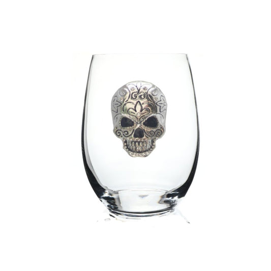 The Queens' Jewels Skull Jeweled Stemless Glass | CeCe's Home & Gifts