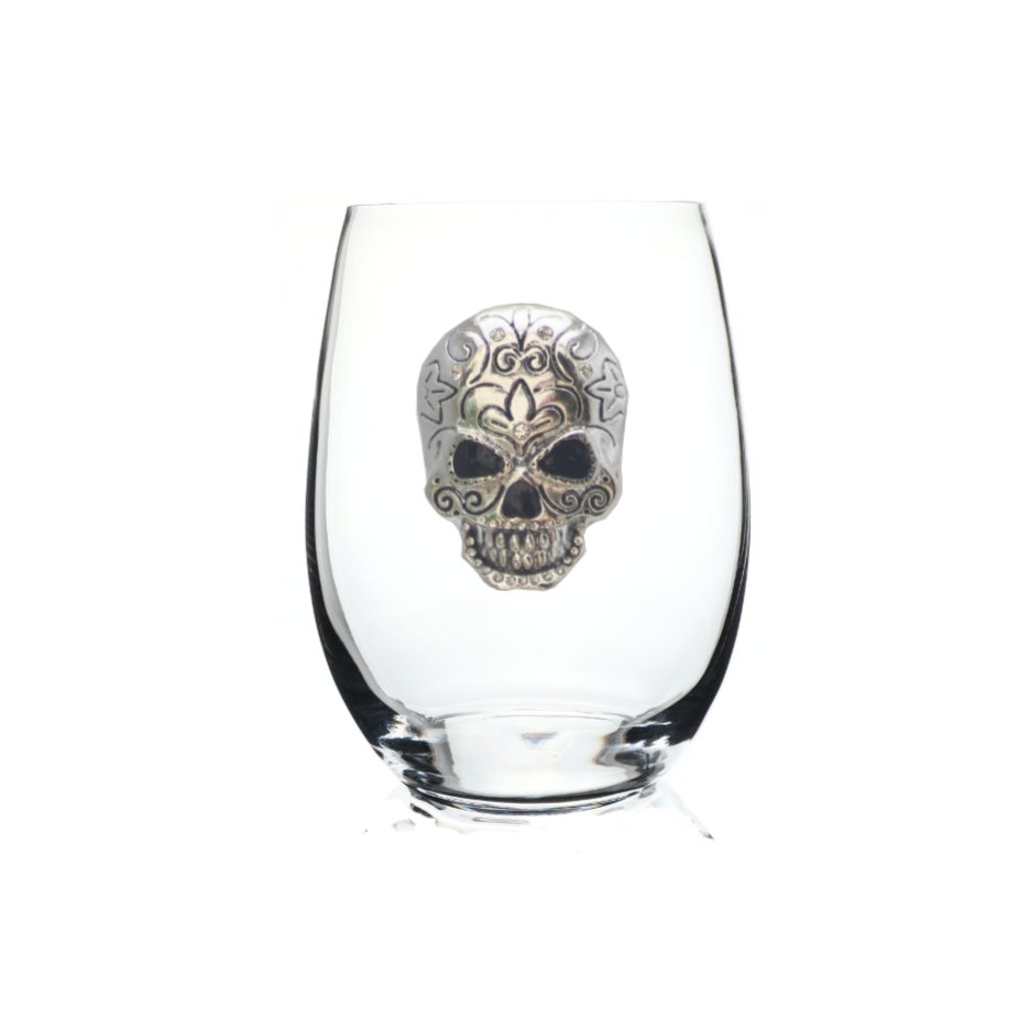 The Queens' Jewels Skull Jeweled Stemless Glass | CeCe's Home & Gifts