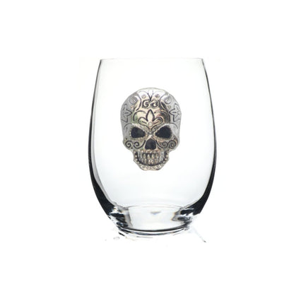 The Queens' Jewels Skull Jeweled Stemless Glass | CeCe's Home & Gifts