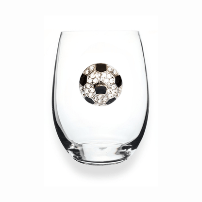 The Queens' Jewels Soccer Ball Jeweled Stemless Glass | CeCe's Home & Gifts