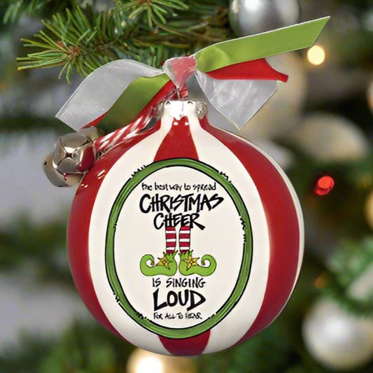 "Spread Christmas Cheer" Ceramic Ball Ornament - CeCe's Home & Gifts