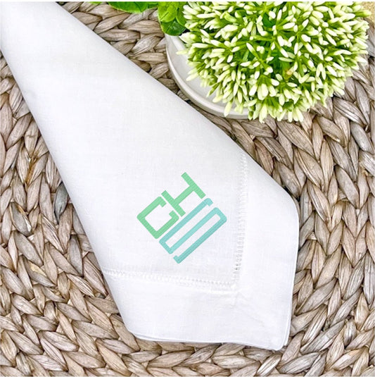 Square Monogrammed Linen Dinner Napkin - CeCe's Home & Gifts