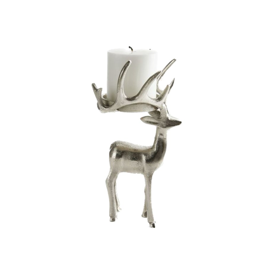 Tableau Standing Reindeer Pillar Candle Holder | CeCe's Home & Gifts