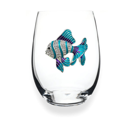Striped Fish Jeweled Stemless Glassware - CeCe's Home & Gifts