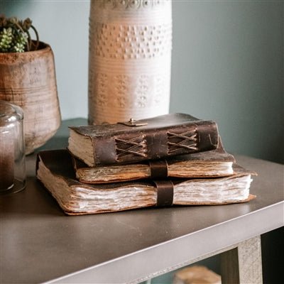 Sugarboo & Co. Sugarboo & Co. Scratched Brown Leather Personalized Journal | CeCe's Home & Gifts