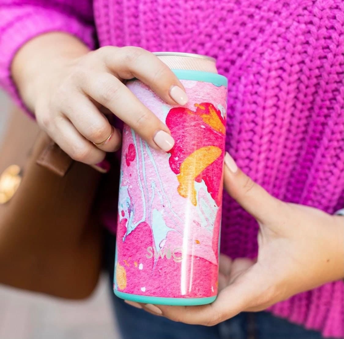 SWIG Cotton Candy Print Slim Can Cooler | SWIG Combo - CeCe's Home & Gifts