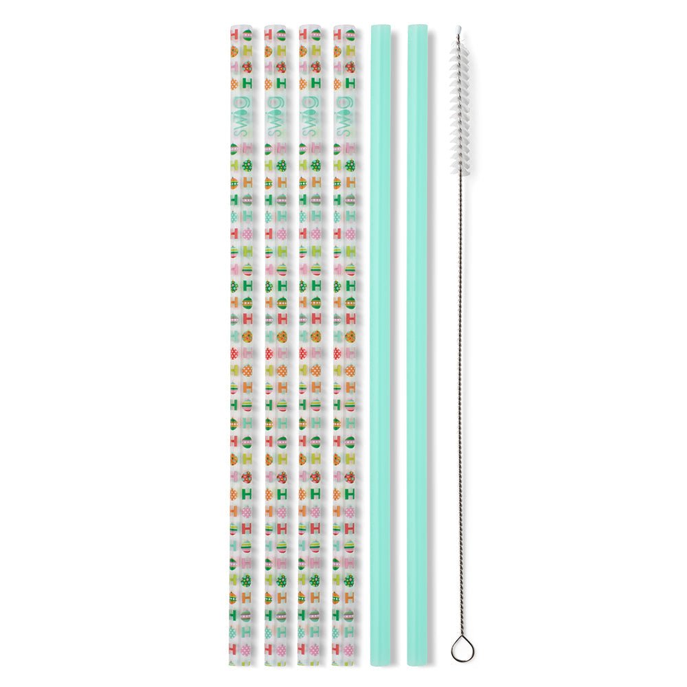 SWIG HO HO HO & Mint Reusable Straw Set - CeCe's Home & Gifts