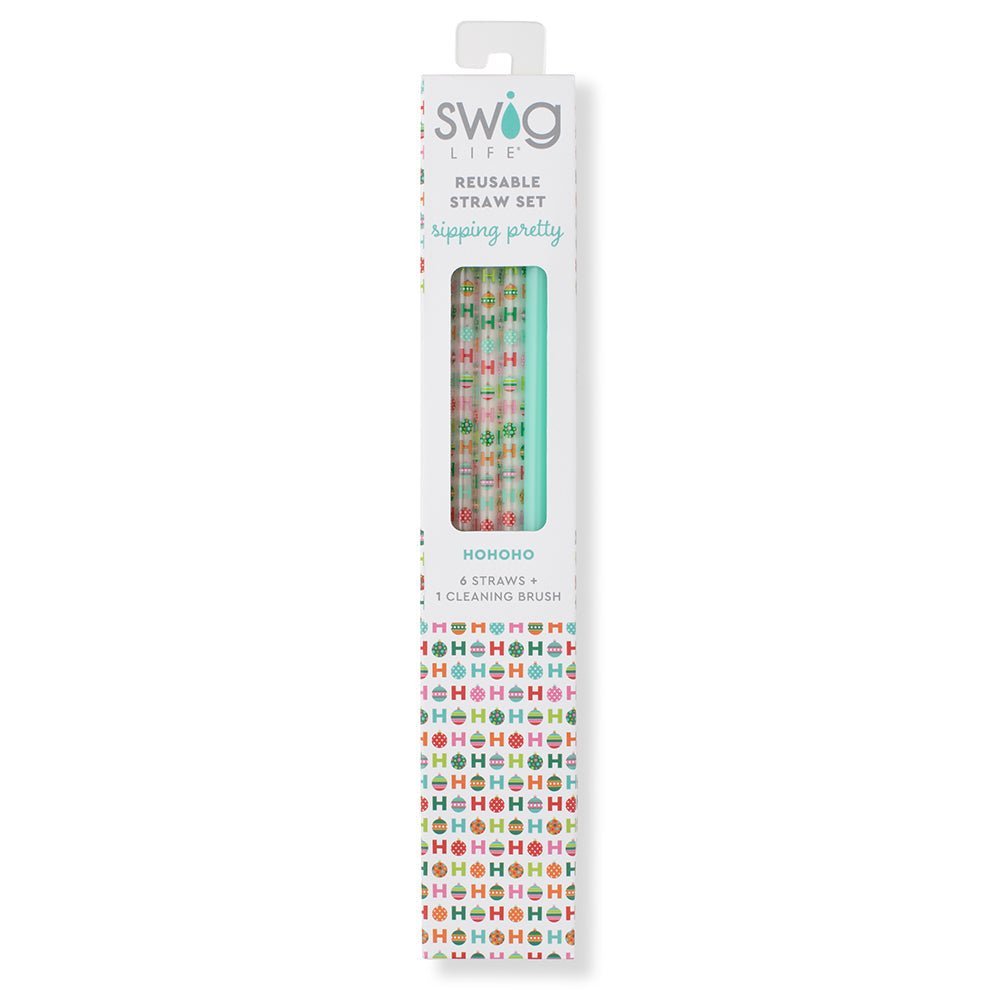 SWIG Life SWIG HO HO HO & Mint Reusable Straw Set | CeCe's Home & Gifts