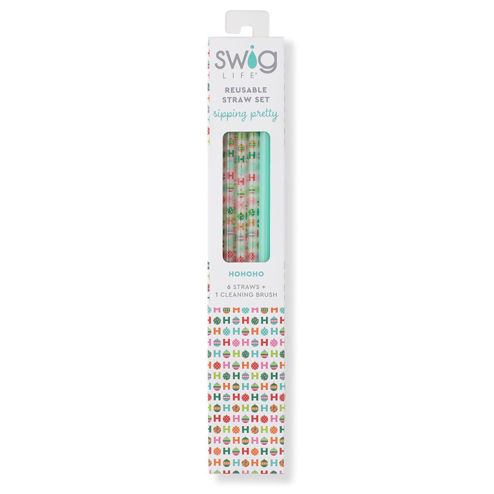 SWIG Life SWIG HO HO HO & Mint Reusable Straw Set | CeCe's Home & Gifts