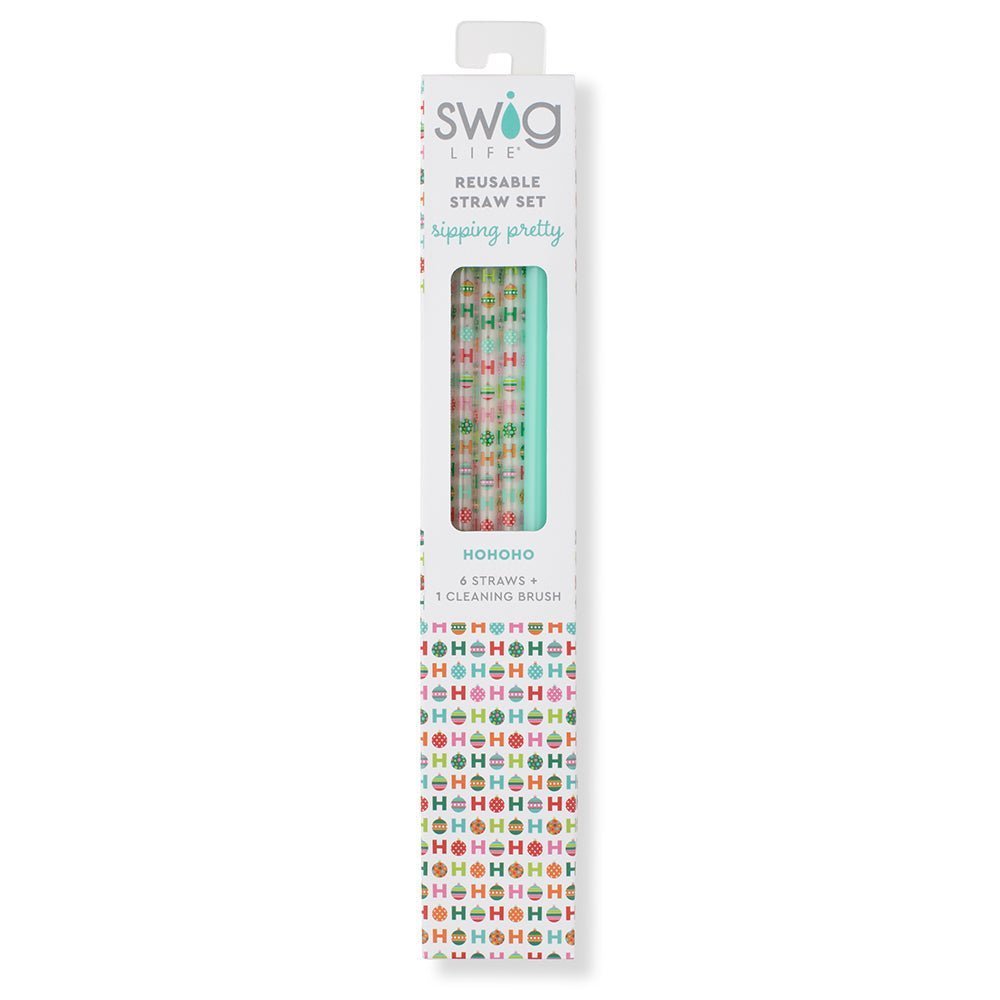 SWIG Life SWIG HO HO HO & Mint Reusable Straw Set | CeCe's Home & Gifts