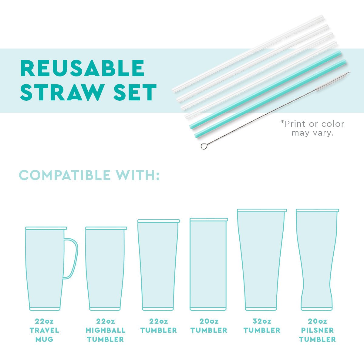 SWIG HO HO HO & Mint Reusable Straw Set - CeCe's Home & Gifts