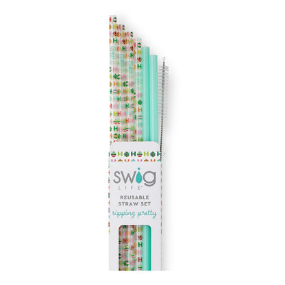SWIG Life SWIG HO HO HO & Mint Reusable Straw Set | CeCe's Home & Gifts