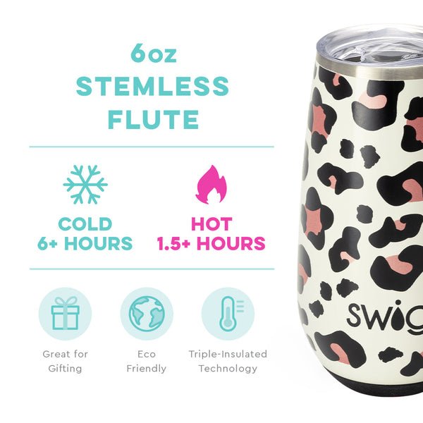 SWIG Luxy Leopard Stemless Flute (6oz) - CeCe's Home & Gifts