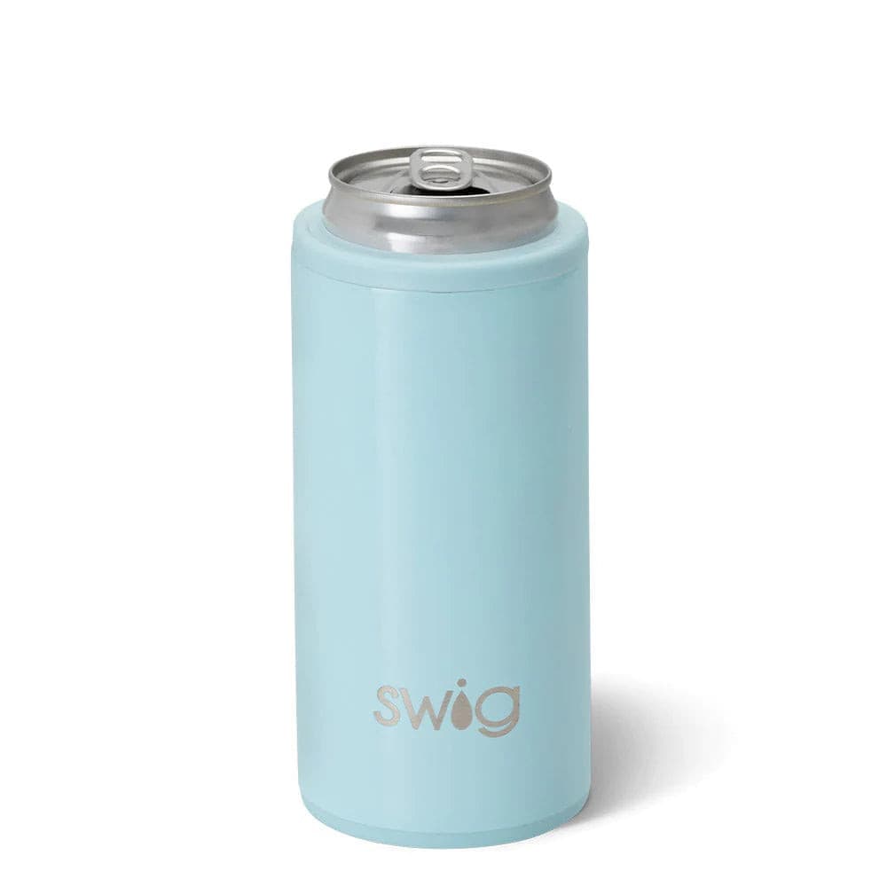 SWIG Life SWIG Shimmer Aquamarine Skinny Can Cooler (12oz) | CeCe's Home & Gifts