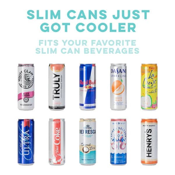 SWIG Life SWIG Shimmer Aquamarine Skinny Can Cooler (12oz) | CeCe's Home & Gifts