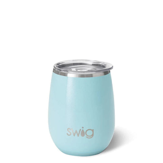 SWIG Shimmer Aquamarine Stemless Wine Cup (14oz) - CeCe's Home & Gifts