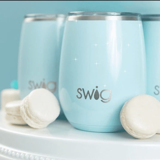 SWIG Shimmer Aquamarine Stemless Wine Cup (14oz) - CeCe's Home & Gifts