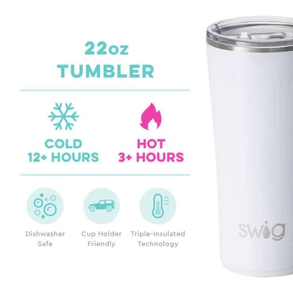 SWIG Shimmer Diamond White Insultated Tumbler (22 oz) - CeCe's Home & Gifts