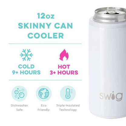 SWIG Life SWIG Shimmer Diamond White Skinny Can Cooler (12oz) | CeCe's Home & Gifts