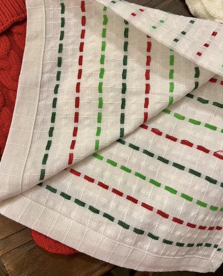 Tableau Holiday Pick Stitch Dinner Napkins - CeCe's Home & Gifts