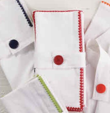 Tableau Red Embroidered Edge Napkins - Set of 4 - CeCe's Home & Gifts