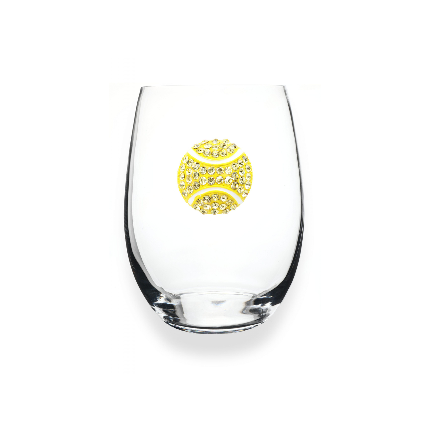 Tennis Ball Jeweled Stemless Glass