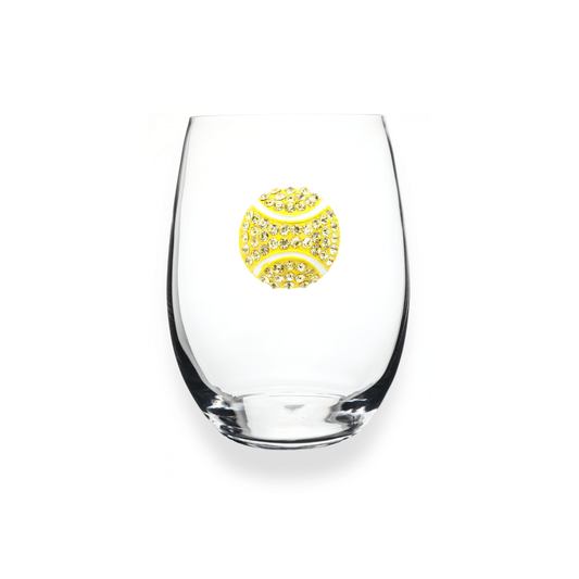 Tennis Ball Jeweled Stemless Glass