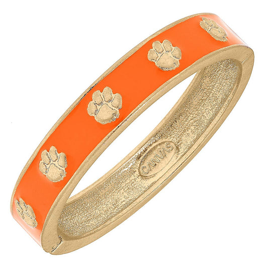 Canvas Style Tiger Paw Enamel Logo Hinge Bangle | CeCe's Home & Gifts