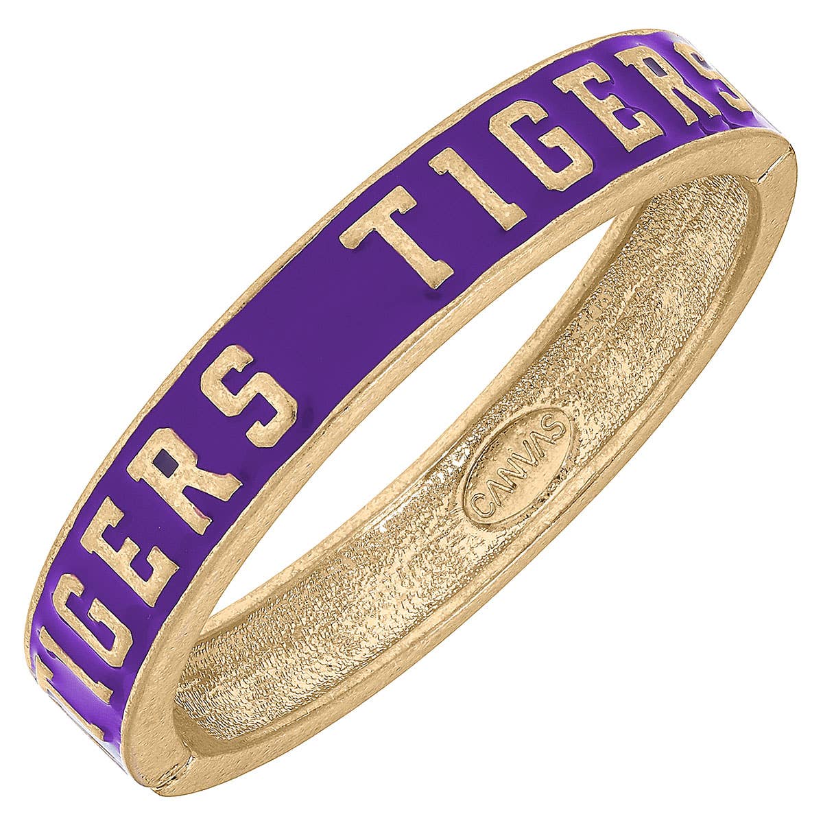 Canvas Style Tigers Purple Enamel Hinge Bangle | CeCe's Home & Gifts