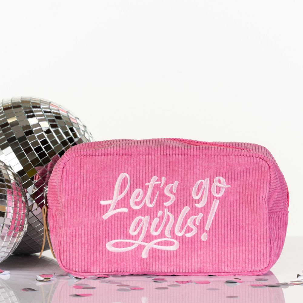 Totalee Gift Totalee Gift "Lets Go Girls" Corduroy Cosmetic Bag | CeCe's Home & Gifts