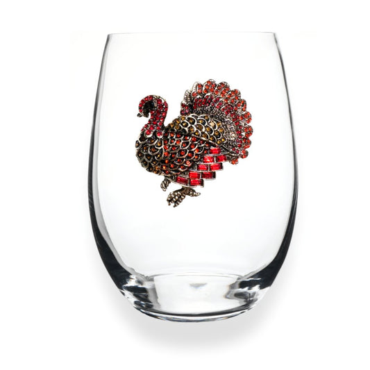 The Queens' Jewels Turkey Jeweled Stemless Glassware | CeCe's Home & Gifts