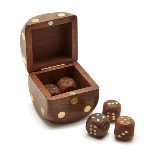 Two's Company Two’s Company Wood Crafted 6-Piece Dice Set | CeCe's Home & Gifts