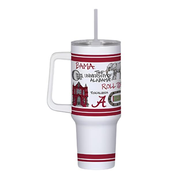 MAGNOLIA LANE University of Alabama 40oz Insulated Tumbler w/ Handle | CeCe's Home & Gifts
