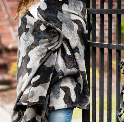 Viv & Lou Viv & Lou Black Camo Cozy Blanket | CeCe's Home & Gifts