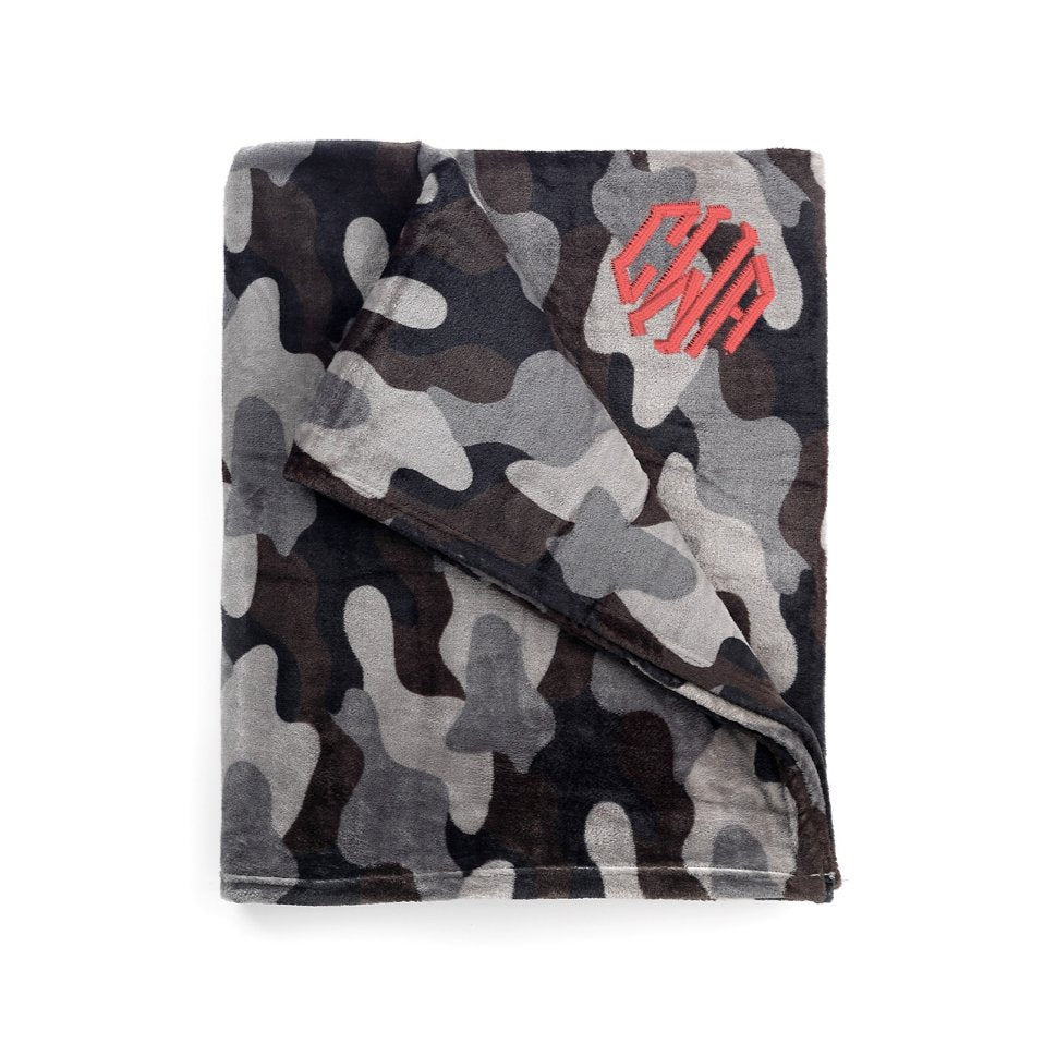 Viv & Lou Viv & Lou Black Camo Cozy Blanket | CeCe's Home & Gifts