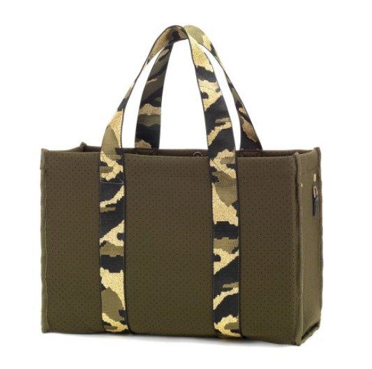 Viv & Lou Camo Accent Neoprene Tote - CeCe's Home & Gifts