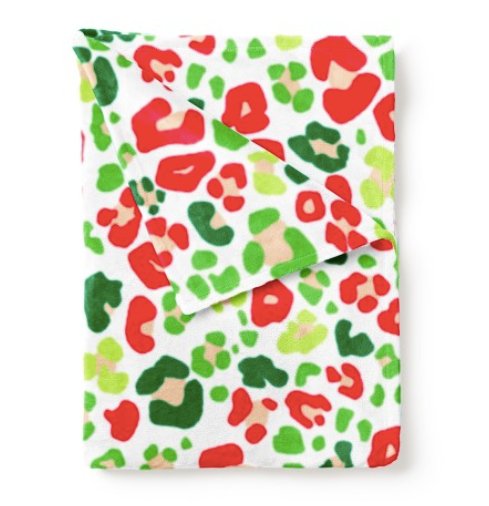 Viv & Lou Viv & Lou Festive Leopard Cozy Blanket | CeCe's Home & Gifts