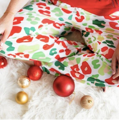 Viv & Lou Viv & Lou Festive Leopard PJ Pants | CeCe's Home & Gifts