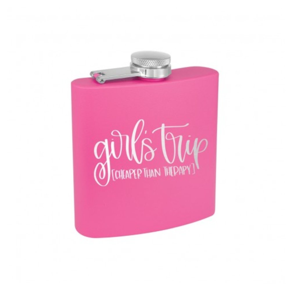 Viv & Lou Girl's Trip Pink 6 oz. Insulated Flask - CeCe's Home & Gifts