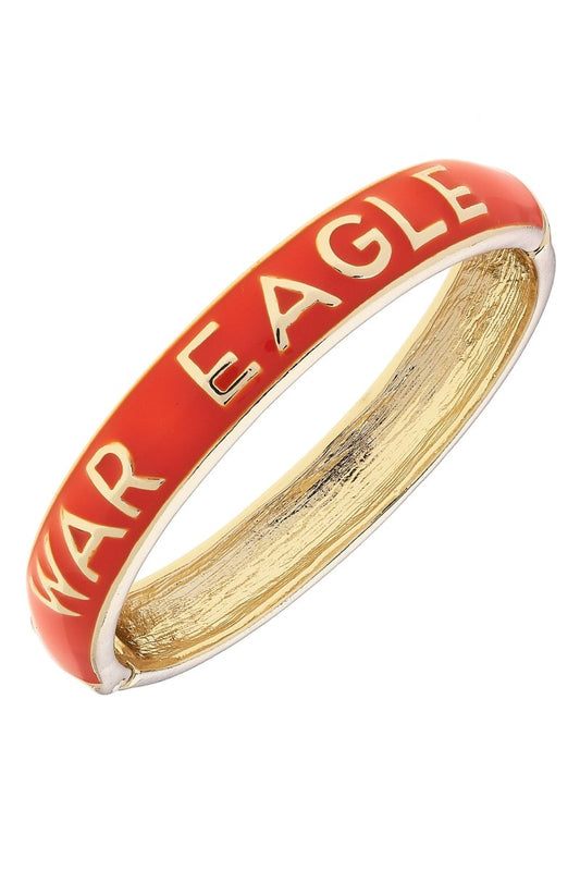Canvas Style War Eagle Sculpted Orange Enamel Hinge Bangle | Canvas Style | CeCe's Home & Gifts