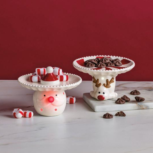 Mud Pie Reindeer Light-Up Candy Tidbit Pedestal