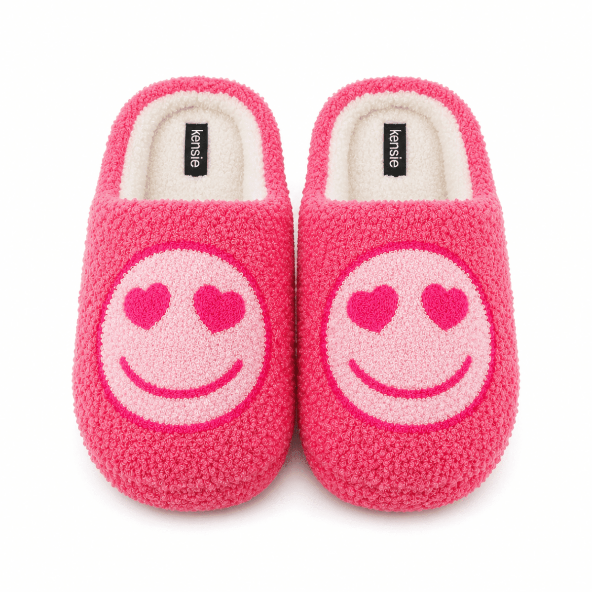 Kensie Women's Fluffy "Smiley Face" Slippers | CeCe's Home & Gifts