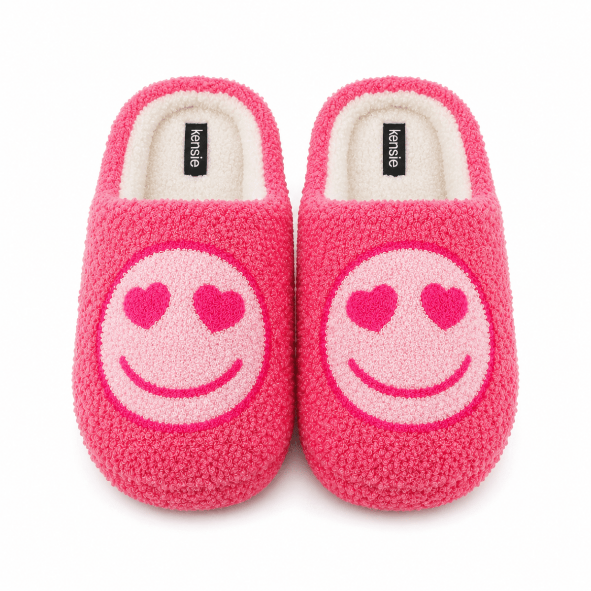 Kensie Women's Fluffy "Smiley Face" Slippers | CeCe's Home & Gifts