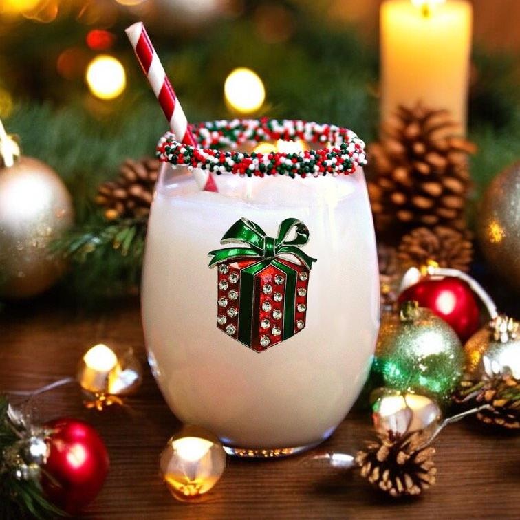 The Queens' Jewels Wrapped Christmas Gift Jeweled Stemless Glassware | CeCe's Home & Gifts