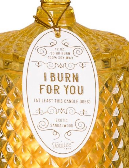 Yellow Crystal "I Burn For You" Candle - CeCe's Home & Gifts