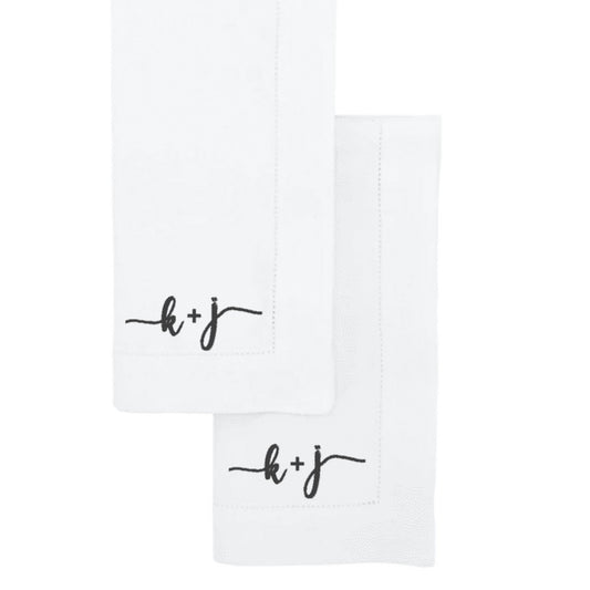 You & Me Monogrammed Linen Dinner Napkin - CeCe's Home & Gifts