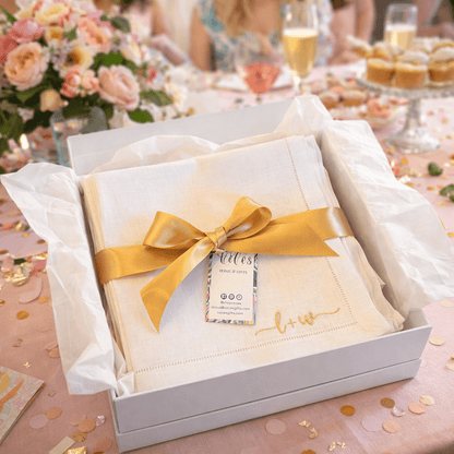 CeCe's Home & Gifts You & Me Monogrammed Linen Dinner Napkin | CeCe's Home & Gifts