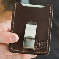 Leather Money Clip with Card Holder
