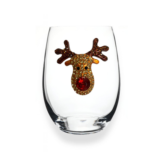 Rudolph Red Nose Reindeer Stemless Glassware