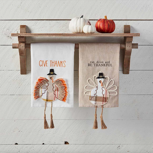 Mud Pie Give Thanks & Eat Turkey Hand Towels